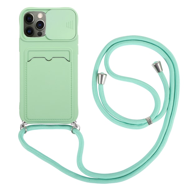 iPhone 12 Pro Max - Cover med kortholder Ljusgrön