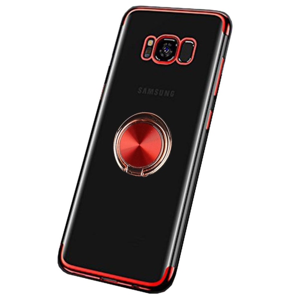 Samsung Galaxy S8 - Beskyttende Silikone Case Ring Holder Röd Röd