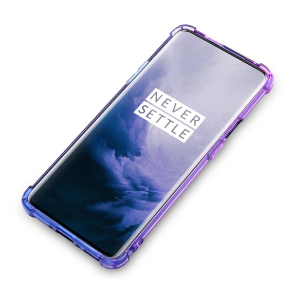 OnePlus 7 Pro - Floveme silikonikotelo Blå/Rosa