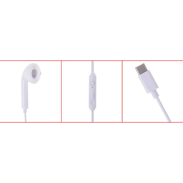 Hållbara Stilrena In-Ear Type-C Hörlurar Vit