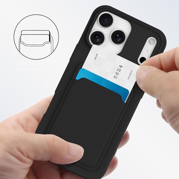 iPhone 17 Pro Max Skyddande Silikonskal med Kortplats Lila