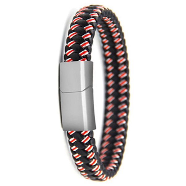 Flerfärgat Flätat Armband Blå-Röd