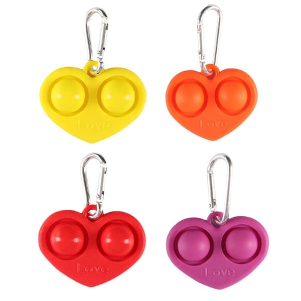 Hjärta Fidget Toy Pop It Simple Dimple Gul
