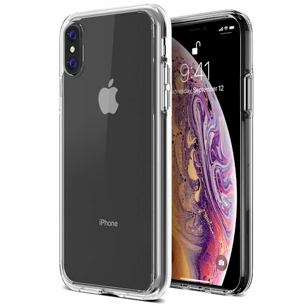 iPhone XS Max - Stötdämpande Silikonskal med Skärmskydd Transparent