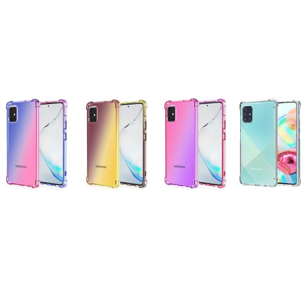 Samsung Galaxy A71 - Floveme Silikonskal Rosa/Lila