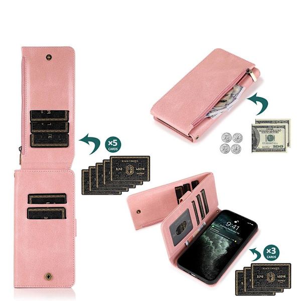 iPhone 12 - Floveme Plånboksfodral Brun