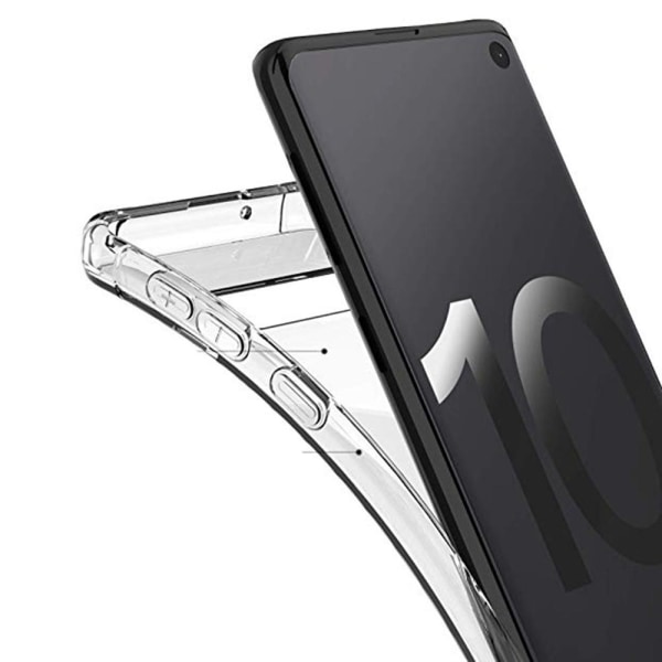 Samsung Galaxy S10 Plus - Skyddsskal med Kortfack Transparent/Genomskinlig