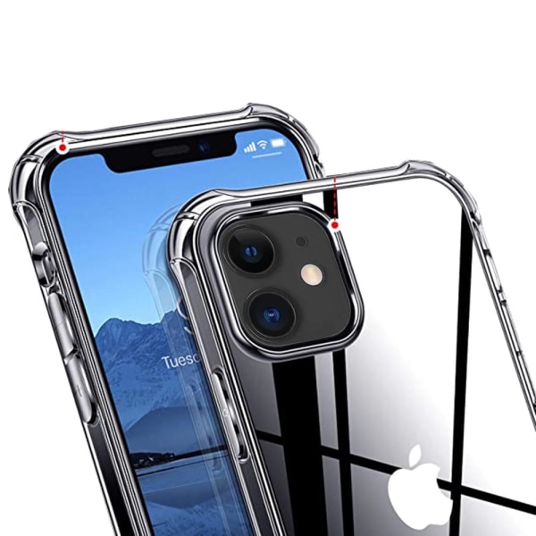 iPhone 12 Mini - Praktiskt Skal med Korthållare Transparent