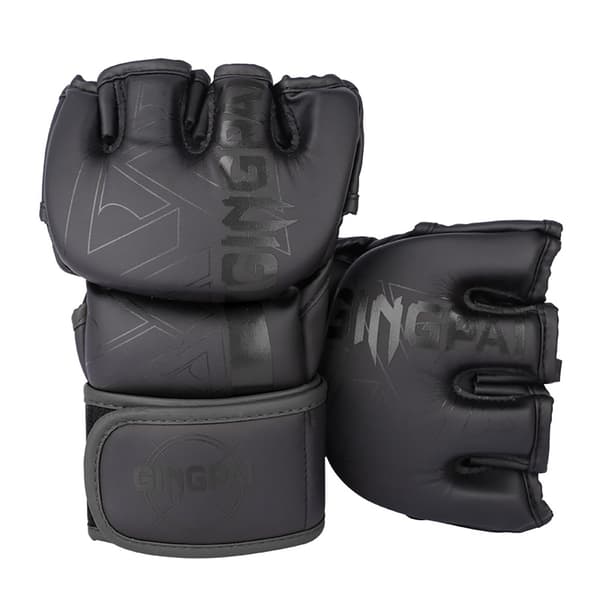 MMA/Kickboxning Handskar  PU-läder & Full Handtäckning Svart Large