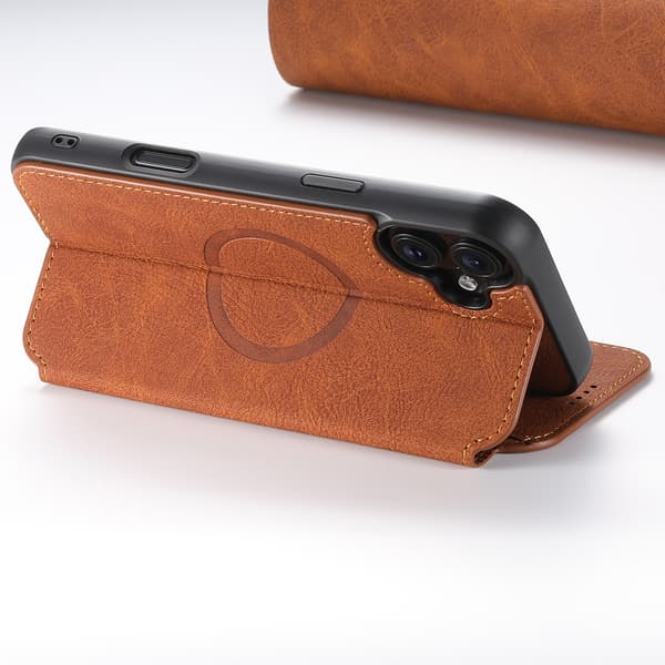 iPhone 16 Plånboksfodral - Lyxig Design & MagSafe-kompatibelt! Svart
