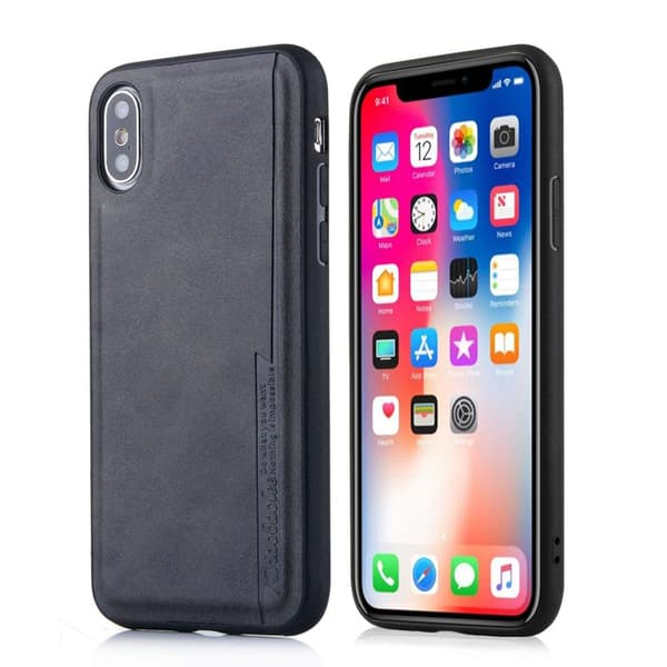 iPhone XS MAX - Stötdämpande PU-Läder Skal Ljusbrun