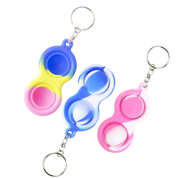 Flerfärgad Fidget Toy / Fidget Leksak / Simple Dimple Blå/Vit