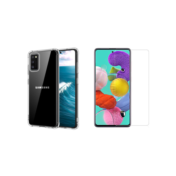 Samsung Galaxy A41 - Stötdämpande Skyddsskal med Skärmskydd Transparent