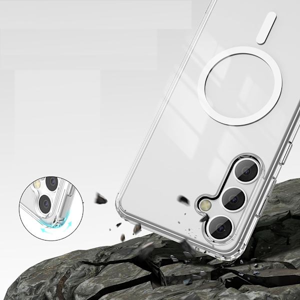 S23 FE Magnetiskt trådlöst laddningsskal i PC-material Transparent