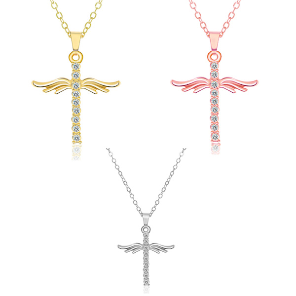 Stilsäkert Kors Halsband Roséguld