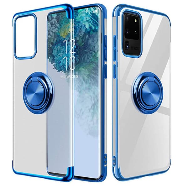Samsung Galaxy S20 Ultra - Silikonskal med Ringhållare Röd