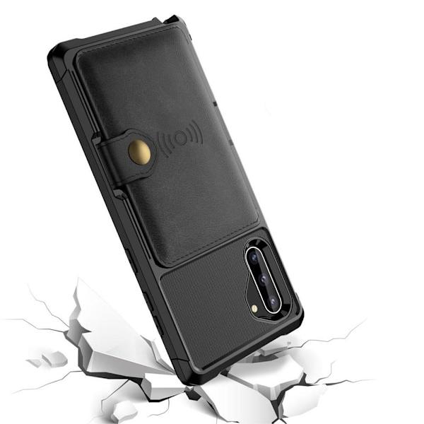 Samsung Galaxy Note10 - Stilrent Skal med Kortfack Brun