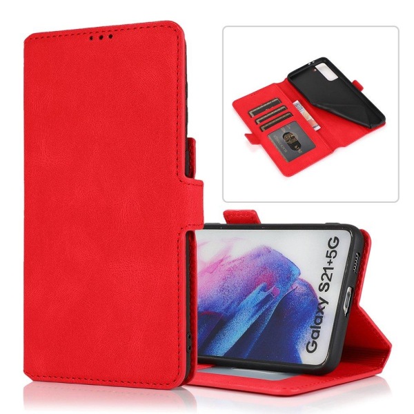 Samsung Galaxy S21 - FLOVEME lompakkokotelo Röd