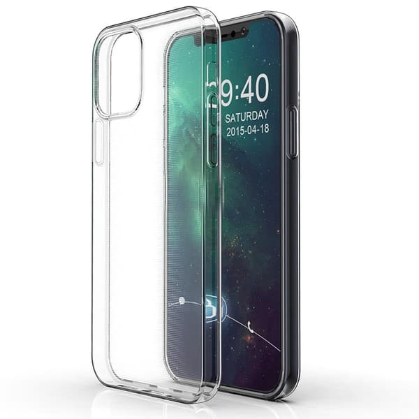 iPhone 12 - Silikoni suojakotelo + Näytönsuoja Transparent