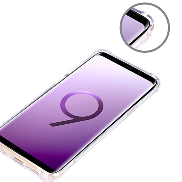 Samsung Galaxy S9 - Tukeva suojakuori korttilokerolla Transparent/Genomskinlig