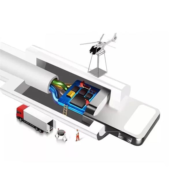 3 in 1 Micro USB Type-C Lightning Laddningskabel Vit