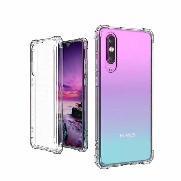 Huawei P30 - Beskyttende stødabsorberende silikonetui (FLOVEME) Transparent