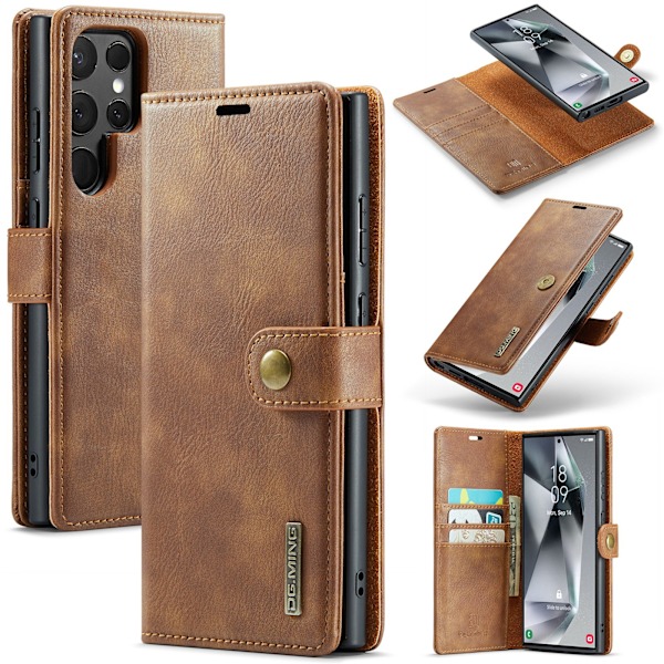 Samsung Galaxy S24 Ultra - 2-i-1 Magnetiskt Fodral Brun