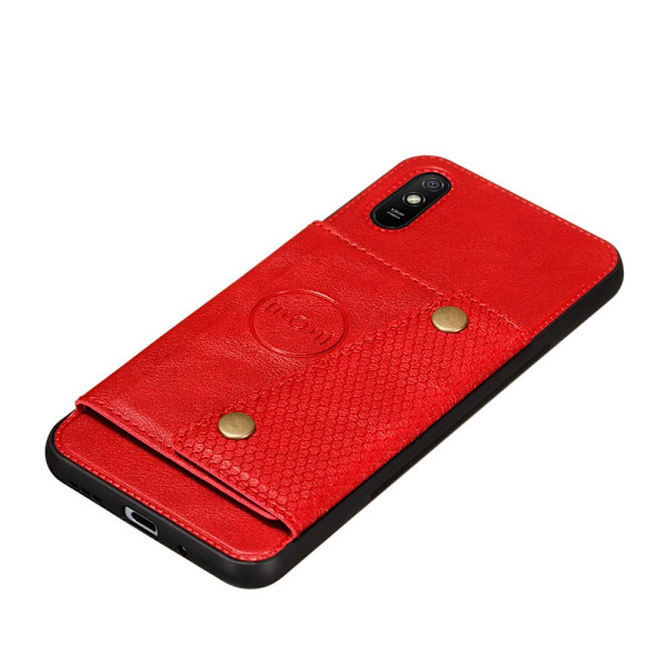 Xiaomi Redmi 9AT - Skal med Korthållare Röd