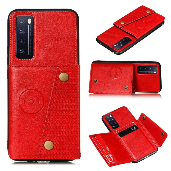 Huawei P Smart 2021 - Skal med Korthållare RETRO Mörkblå