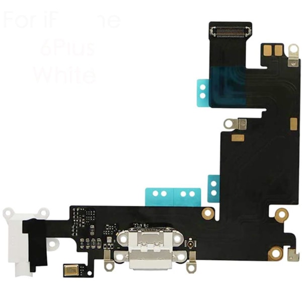 iPhone 6 PLUS - Høykvalitets ladeport Hodetelefonport Reservedel Vit