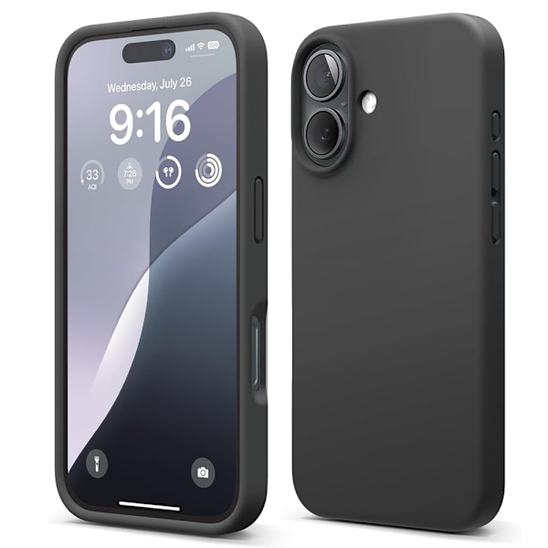 iPhone 16 Plus - Silikonskal med Perfekt Passform Grå