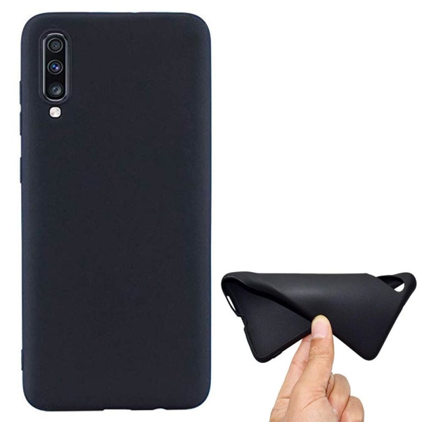 Samsung Galaxy A70 - Stilfuldt mat finish silikone cover NKOBEE Black Svart