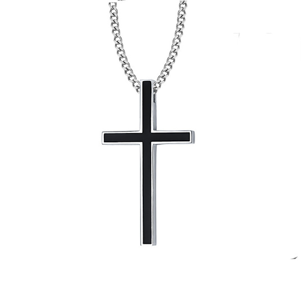 Kors Halsband Hög Kvalitet Svart/Silver