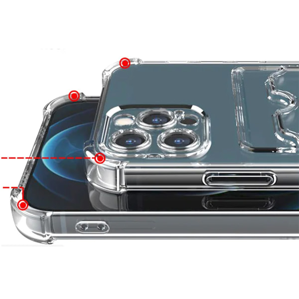 iPhone 16 Pro Max - Långvarigt och Transparent Fodral med Kortfack