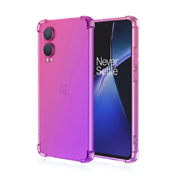 OnePlus Nord CE 4 Lite 5G - Stöttåligt Skal i Silikon-Gel Blå/Rosa