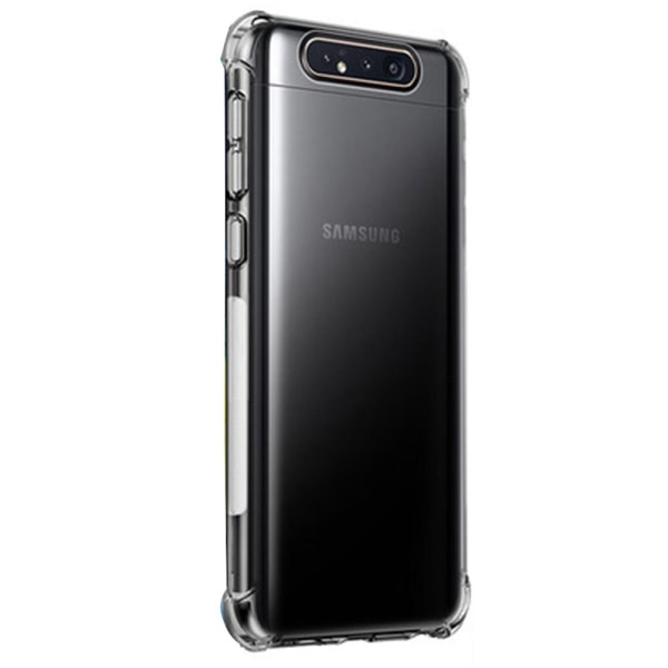 Samsung Galaxy A80 - Hållbart Silikonskal Tjocka Hörn FLOVEME Svart/Guld