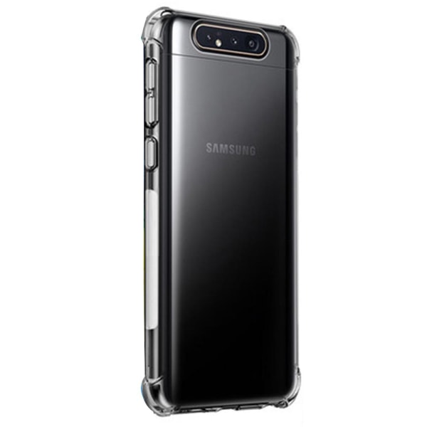 Samsung Galaxy A80 - Slidstærkt silikonecover tykt hjørne FLOVEME Svart/Guld