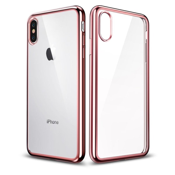 Electroplated Skal av mjuk Silikon till iPhone XR Roséguld