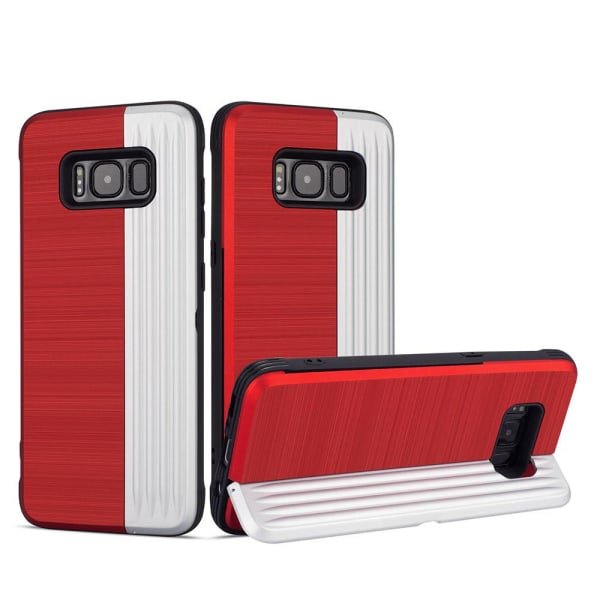 Klassiskt Skal med korthållare från LEMAN - Samsung Galaxy S8+ Röd