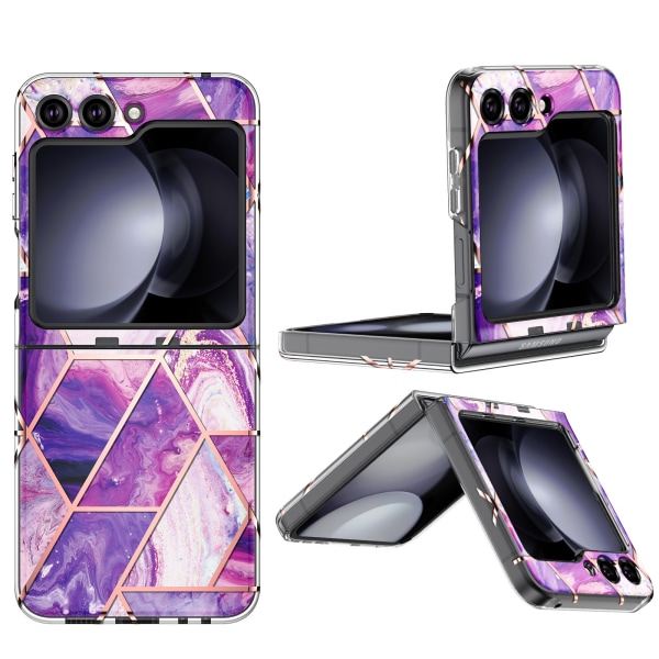 Samsung Galaxy Z Flip 5 - Marmor Skal i Stilren Design Lila