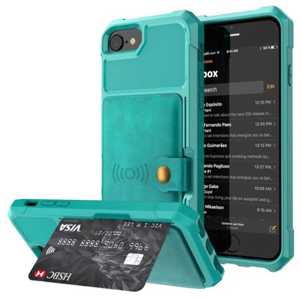 iPhone 7 - Exklusivt Skal med Kortfack Brun