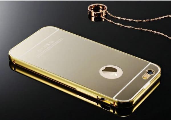 iPhone 6/6S - Elegant skal fr�n LEMAN (ram i Aluminium) Silver Silver/Grå
