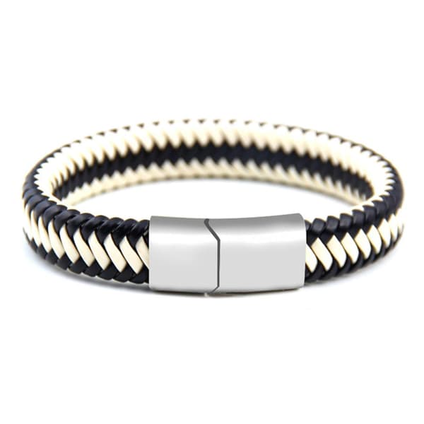 Flätat Slittåligt Unisex Armband Vit-Röd