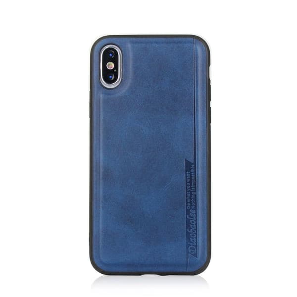 iPhone XS MAX - Stötdämpande PU-Läder Skal Blå