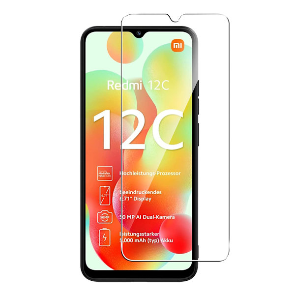 Xiaomi Redmi 12C - 1 Set Kamera+Skärmskydd Standard HD 0,3mm Transparent