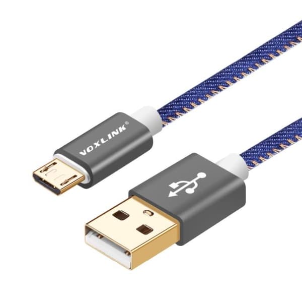 Högkvalité Micro-USB SnabbladdningsKabel 200cm (Voxlink) Blå