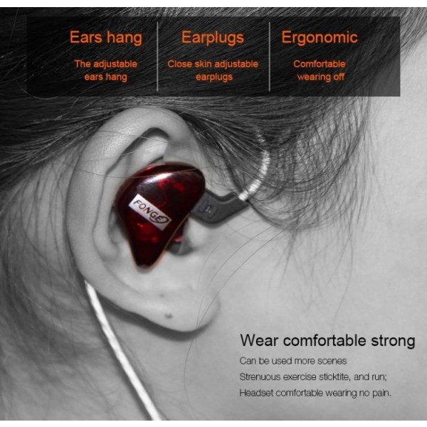 FONGE MXJ In-ear Hörlurar med Mic In-lineControl (Earphone) Röd