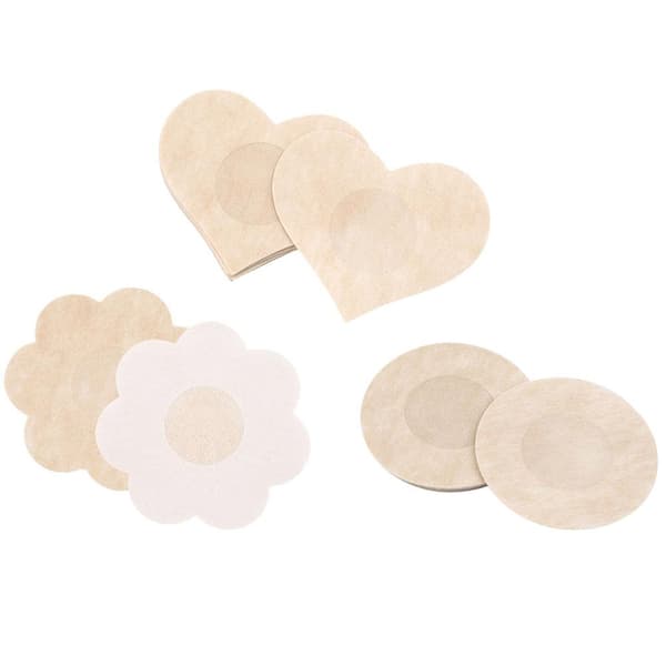 Självhäftande Eleganta Nipple Covers 5 Par Beige Rund