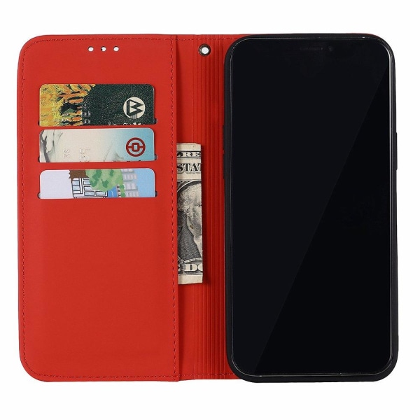 iPhone 12 Mini - Praktiskt Plånboksfodral FLOVEME Röd
