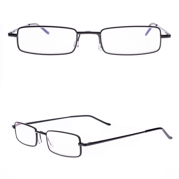 Læsebriller med styrke (+1.0-+4.0) Bærbar metalæske UNISEX Silver +1